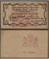 NETHERLANDS INDIES 100 Dollars 1899 Tobacco Coupon Note - Very Rare (**) - Other & Unclassified