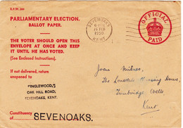 G.B. / Kent / Sevenoaks / Official Mail / Elections / Democracy - Sin Clasificación