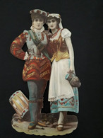 Chromo -decoupi, XIXème Enfants,couple - Motif 'Pâques'