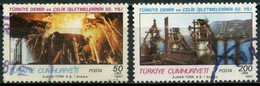 Türkiye 1987 Mi 2774-2775 O, Turkish Iron And Steel Works | Furnace | Factory Complex - Usados