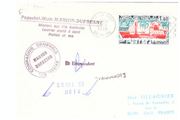 24 AVRIL 1978. MARION DUFRESNE A LA REUNION.MD 16 TAAF 67 - Cartas