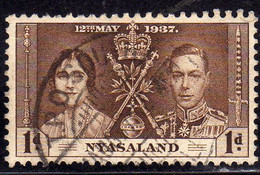 NYASALAND PROTECTORATED NYASSALAND 1935 SILVER JUBILEE ISSUE KING GEORGE V 1p USATO USED OBLITERE' - Nyasaland (1907-1953)