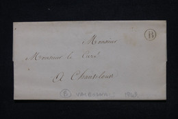 FRANCE - Cachet De Facteur Boitier  B Sur Lettre Pour Chantelouve En 1843  - L 117788 - 1801-1848: Precursori XIX