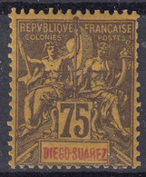 DIEGO SUAREZ : TYPE GROUPE 75c VIOLET N° 49 NEUF * GOMME AVEC CHARNIERE - Nuevos