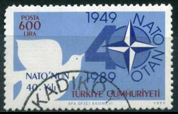 Türkiye 1989 Mi 2851 O, Peace Dove And NATO Emblem - Usados