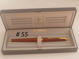 Authentic Vintage  Parker 180 Red Jasper Quartz Lacquer Roller Pen France (#55) - Stylos