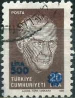 Türkiye 1989 Mi 2864 O, ATATÜRK, Regular Issue Stamps (overprinted) - Usados