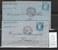 France - Lettres Avec No 60 - VARIETES SUARNET - 2 Piéces - 1849-1876: Période Classique