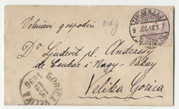 Hungary Letter Cover Posted 1896 Zagreb To Velika Gorica B220310 - Croacia
