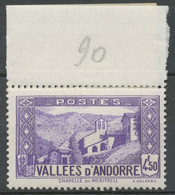 Andorre Français N°90, 4f.50 Violet NEUF** ZA90 - Ungebraucht