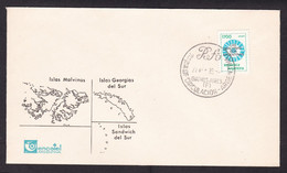 Argentina: FDC First Day Cover, 1982, 1 Stamp, Falklands Malvinas Territorial Claim, Islands, War UK (traces Of Use) - Cartas & Documentos