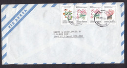 Argentina: Airmail Cover To Netherlands, 1988, 4 Stamps, Flower, Flowers, Cactus, Begonia (traces Of Use) - Brieven En Documenten