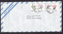Argentina: Airmail Cover To Netherlands, 1988, 4 Stamps, Flower, Flowers, Cactus, Begonia (traces Of Use) - Lettres & Documents
