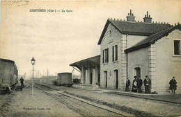 Lignières * La Gare Du Village * Wagons * Ligne Chemin De Fer - Other & Unclassified