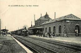 La Loupe * Vue Sur L'intérieur De La Gare * Ligne Chemin De Fer * Arrivée Du Train * Locomotive - La Loupe