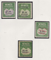 Verenigde Staten Scott Cataloog Revenue Stamps Cordials/Wines 4 Zegels Tussen RE146 En RE 153 - Revenues