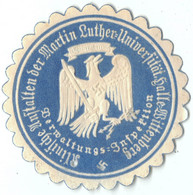 Siegelmarke Verschlußmarke Vignette 3. Reich - Klinik Anstalt Martin Luther Universität Halle Wittenberg - Erinnofilie