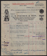 India 1946 Invoice Letterhead Of C.s.pochee & Son. Bombay Silk Metal , Bulb, Blow Lamps Etc. To Executive Engg (**) - Covers & Documents