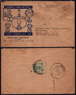 India 1949 Kgvi Stamped Advertisement Cover Of Lamps Vendor For Ernakulam To Solapur Bulb Double Print Error  (**) - Lettres & Documents