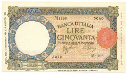 50 LIRE CAPRANESI LUPA CAPITOLINA MARG. STRETTO RETRO BI RSI 01/02/1944 SUP+ - Regno D'Italia – Other