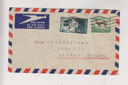 SOUTH AFRICA 1956 JOHANNESBURG Nice Airmail Cover To Yugoslavia - Poste Aérienne