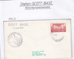 Ross Dependency 1971 Ca New Zealand Antarctic Research Programme Ca Scott Base 7 AP 71 (SCA160A) - Lettres & Documents