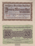 Bavaria Inflationsgeld Bayerische Staatsbank Used (III) 1923 20 Million Mark - 20 Mio. Mark