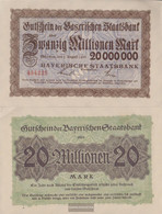 Bavaria Inflationsgeld Bayerische Staatsbank Used (III) 1923 20 Million Mark - 20 Millionen Mark