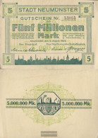 Neumünster Notgeld: Inflationsgeld City Neumünster Used (III) 1923 5 Million Mark - 5 Millionen Mark