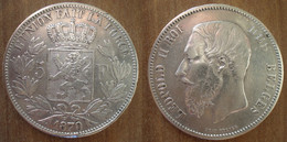 Belgique 5 Francs 1870 Leopold 2 Roi Piece Argent Belgium Que Prix + Port Coin Paypal Bitcoin OK - 5 Frank