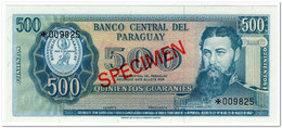 PARAGUAY,500 GUARANIES,L.1952 ( 1979 ),P.200b,SPECIMEN,UNC - Paraguay