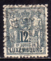 LUXEMBOURG LUSSEMBURGO 1882 INDUSTRY AND COMMERCE CENT. 12 1/2c USED USATO OBLITERE' - 1882 Allégorie