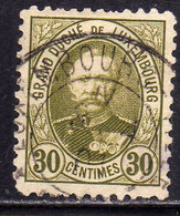 LUXEMBOURG LUSSEMBURGO 1891 1893 GRAND DUKE ADOLPHE CENT. 30c USED USATO OBLITERE' - 1891 Adolfo Di Fronte