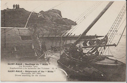 SAINT-MALO. Naufrage Du " HILDA " ( 19 Novembre 1905 ). Scaphandriers à La Recherche Des Victimes. ( Carte Assez Rare ). - Saint Malo