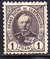 LUXEMBOURG LUSSEMBURGO 1891 1893 GRAND DUKE ADOLPHE 1fr USED USATO OBLITERE' - 1891 Adolphe Frontansicht