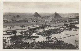 THE THREE PYRAMIDS AND FLOODED VILLAGE - Gizeh