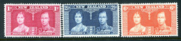 New Zealand 1937 KGVI Coronation Set HM (SG 599-601) - Neufs