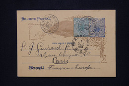 BRÉSIL - Entier Postal + Complément De Estado De Minas Pour Paris En 1904 -  L 117897 - Enteros Postales