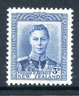 New Zealand 1938-44 King George VI Definitives - 3d Blue HM (SG 609) - Ungebraucht