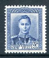 New Zealand 1938-44 King George VI Definitives - 3d Blue HM (SG 609) - Unused Stamps