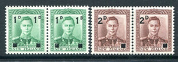New Zealand 1941 KGVI Surcharges Pairs Set HM (SG 628-629) - Ongebruikt