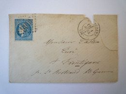 2022 - 1228  CERES  20 C  Non Dentelé Sur Enveloppe   1871   XXX - 1870 Emission De Bordeaux