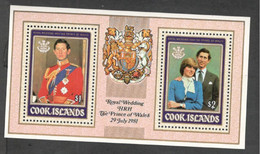 COOK ISLANDS........1981: Michel   Block 115mnh** ROYAL WEDDING - Cook