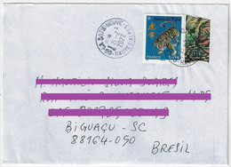 France 2022 Cover Sent From La Bâtie-Neuve To Biguaçu Brazil Stamp Lunar Year Of The Tiger Chinese Calendar - Storia Postale