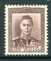 New Zealand 1947-52 King George VI Definitives - 9d Purple-brown HM (SG 685) - Nuevos