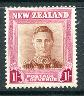 New Zealand 1947-52 King George VI Definitives - 1/- Brown & Carmine - Plate 1 - Wmk. Sideways - HM (SG 686) - Neufs