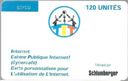 CARTE PUCE-TCHAD-120U-1999-SC7-INTERNET/VIAFAX-MILITAIRE-V° DN°a Envers-Série C9B135954-dans Blanc-Utilisé-BE - Tschad