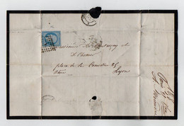 TB 3179 - 1858 - LAC - Lettre De Mr A. MEAUDRE à PARIS Pour Mrs A. MONTESSUY & A. CHOMER à LYON - 1849-1876: Période Classique