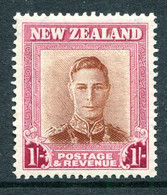 New Zealand 1947-52 King George VI Definitives - 1/- Brown & Carmine - Plate 1 - Wmk. Upright HM (SG 686b) - Neufs