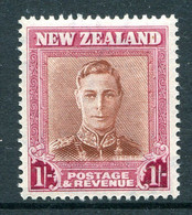 New Zealand 1947-52 King George VI Definitives - 1/- Brown & Carmine - Plate 2 - Wmk. Upright HM (SG 686c) - Nuevos